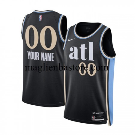 Maglia NBA Atlanta Hawks Personalizzate Nike 2023-2024 City Edition Nero Swingman - Uomo
